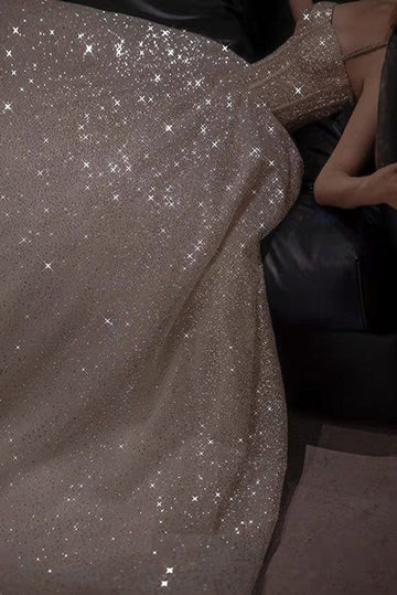 A Line Sequin Long Prom Dress Evening Dresses SD1532